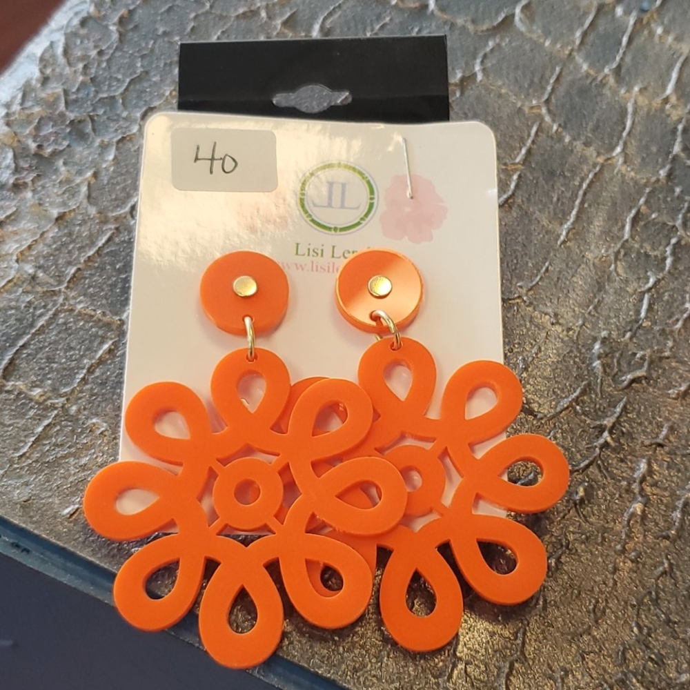 Orange die cut earrings